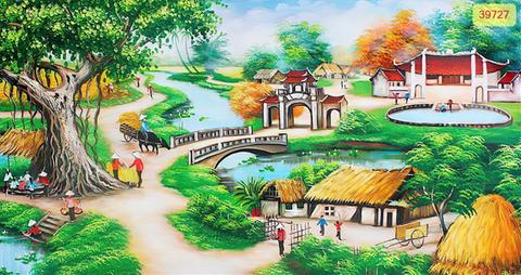 Hình ảnh Tranh dán tường đồng quê 3D khổ lớn 11